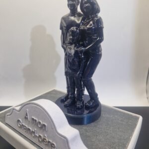 Plaque funéraire Couple avec garçon personnalisée