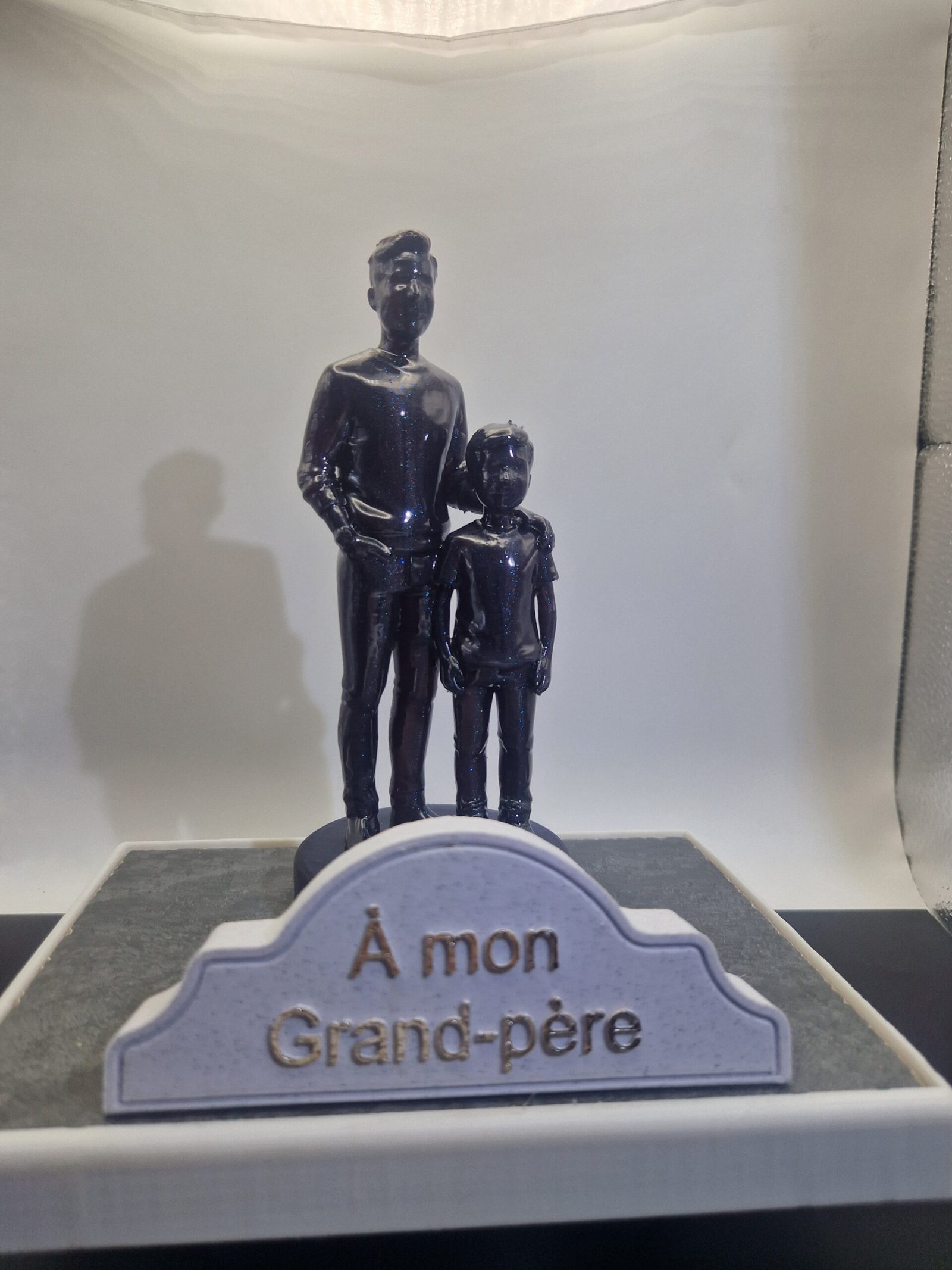 Plaque funéraire Homme avec fils personnalisée – Image 2