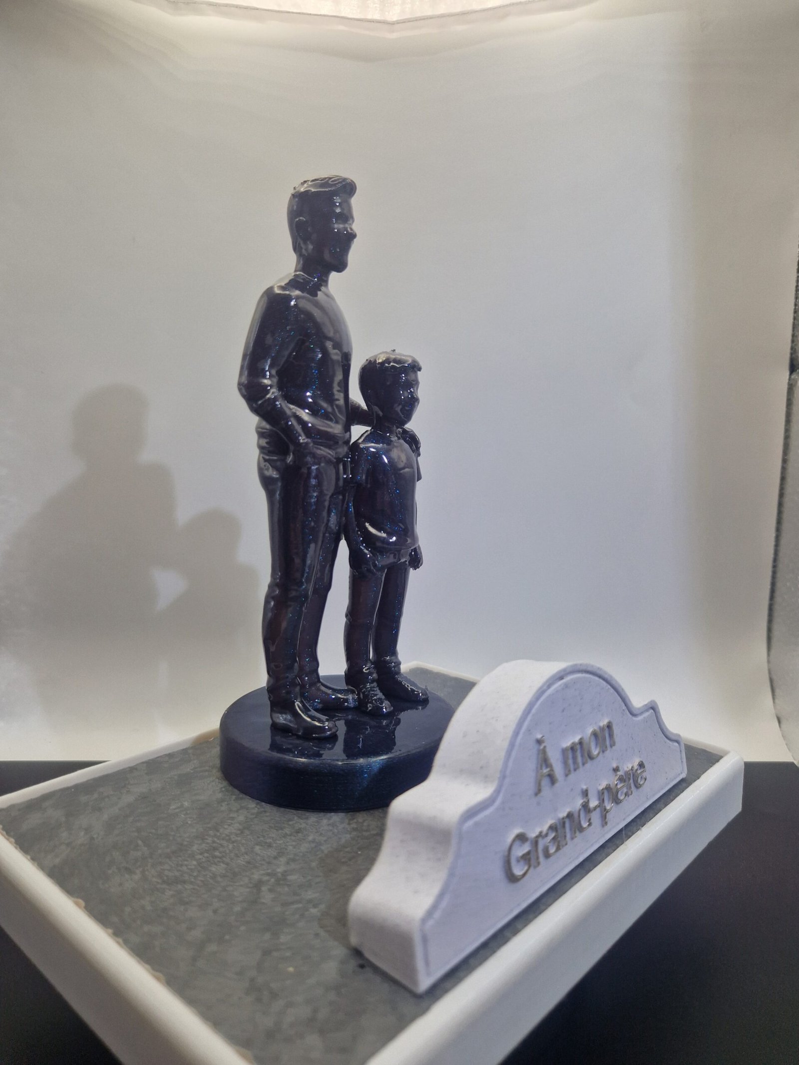 Plaque funéraire Homme avec fils personnalisée – Image 3
