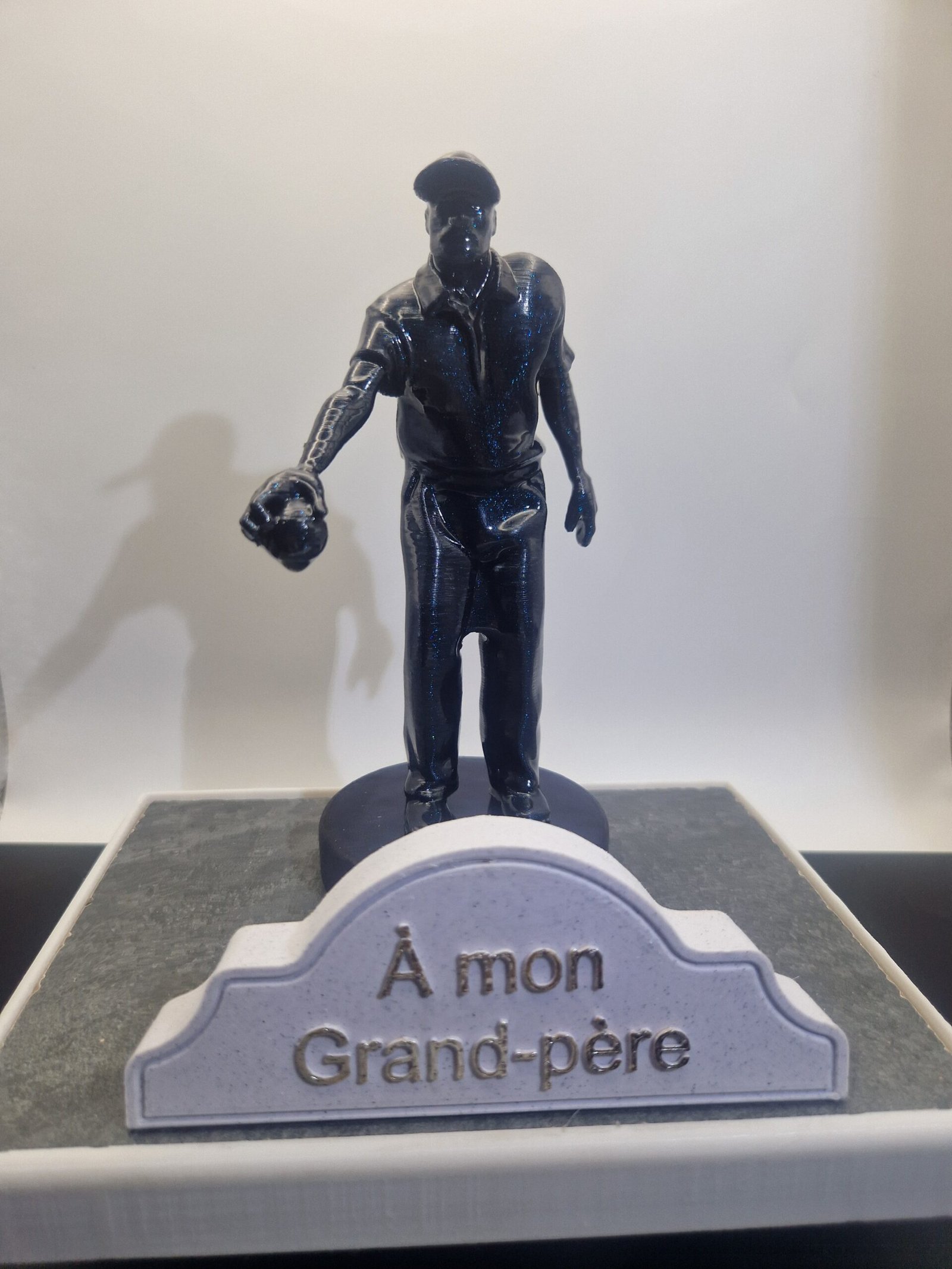 Plaque funéraire Joueur de pétanque personnalisée – Image 2