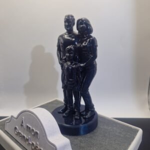 Plaque funéraire Couple avec petite fille personnalisée