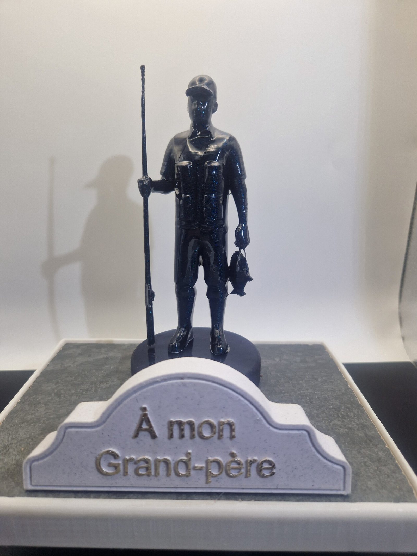Plaque funéraire Pêcheur personnalisée – Image 3